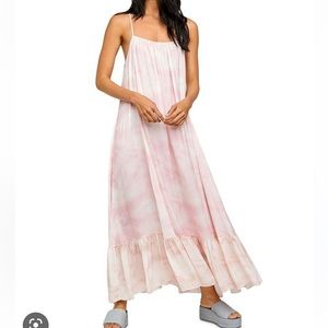Free People Full on Maxi slip dress pink XS